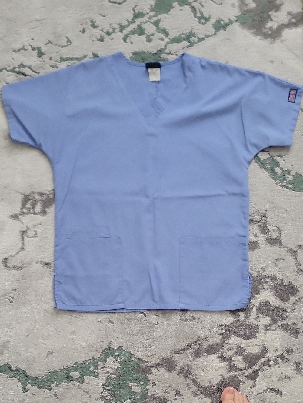 Cherokee Blue Womens 's V-Neck Medical Scrub Top Size XS